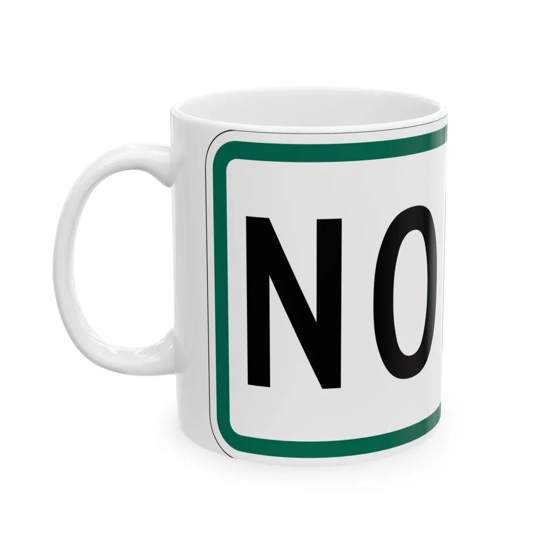 North plate small South Dakota (South Dakota) (Road Sign) White Coffee Mug - Go Mug Yourself
