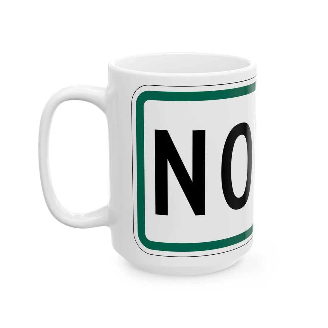 North plate small South Dakota (South Dakota) (Road Sign) White Coffee Mug - Go Mug Yourself
