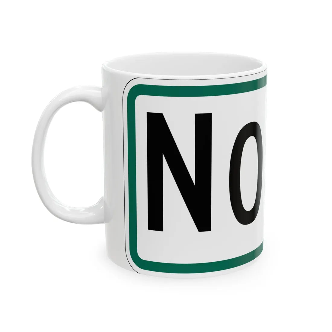 North plate South Dakota (South Dakota) (Road Sign) White Coffee Mug - Go Mug Yourself