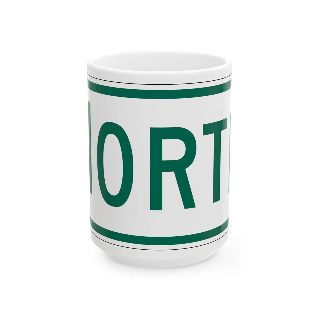 North plate Vermont (Vermont) (Road Sign) White Coffee Mug 15oz - Go Mug Yourself