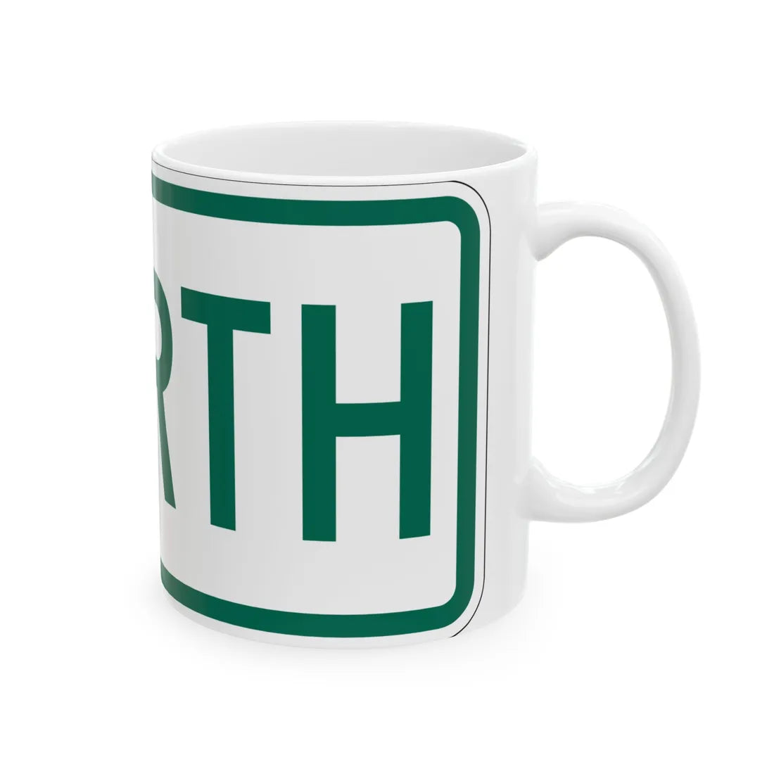North plate Vermont (Vermont) (Road Sign) White Coffee Mug - Go Mug Yourself