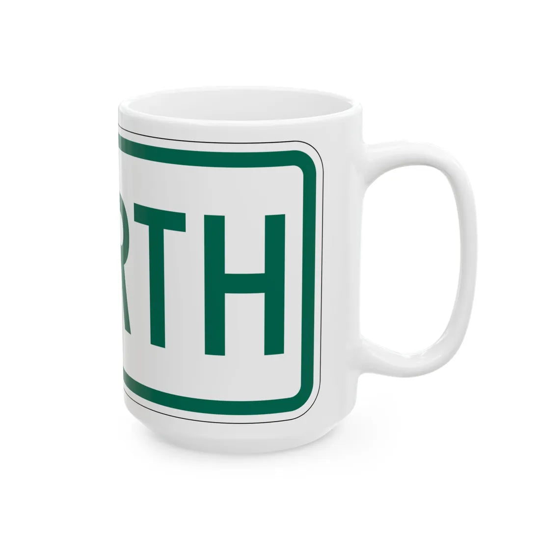 North plate Vermont (Vermont) (Road Sign) White Coffee Mug - Go Mug Yourself