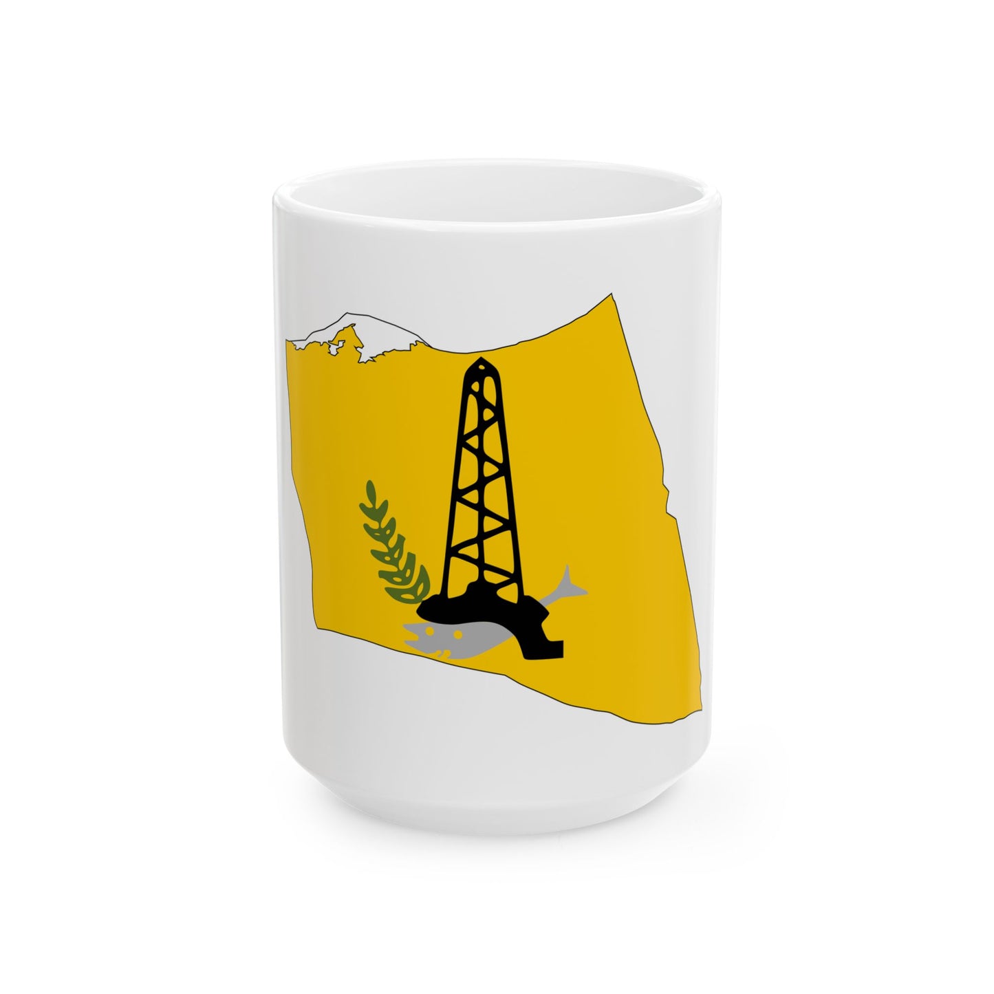 North Sinai Governorate Flag Map (Egypt) White Coffee Mug-15oz-Go Mug Yourself