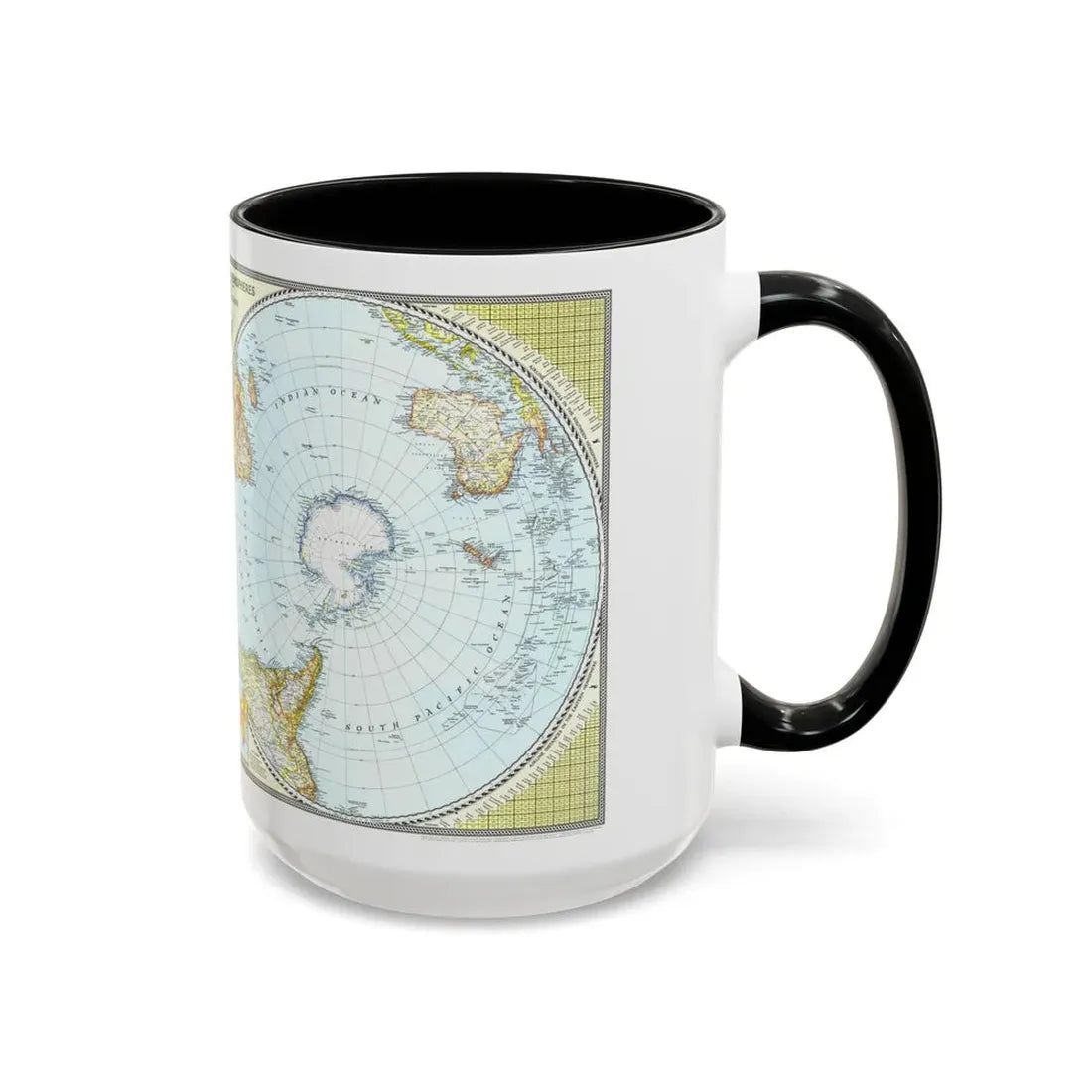 Northern and Southern Hemispheres (1943) (Map) Accent Coffee Mug - Go Mug Yourself