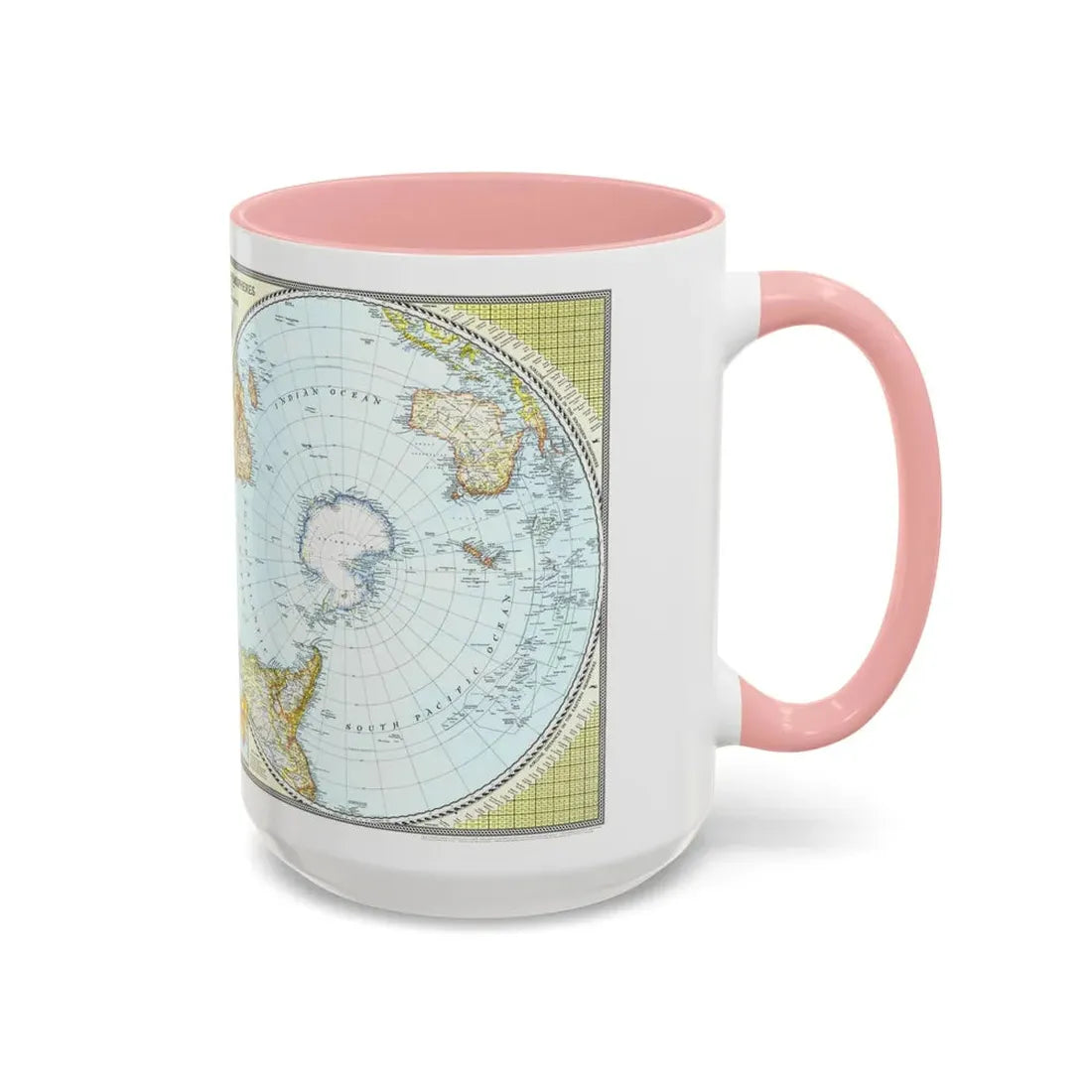 Northern and Southern Hemispheres (1943) (Map) Accent Coffee Mug - Go Mug Yourself