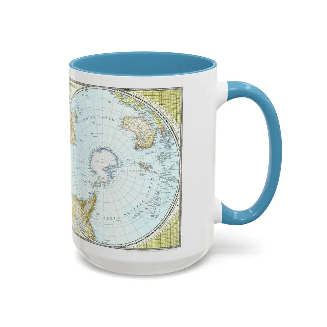 Northern and Southern Hemispheres (1943) (Map) Accent Coffee Mug - Go Mug Yourself