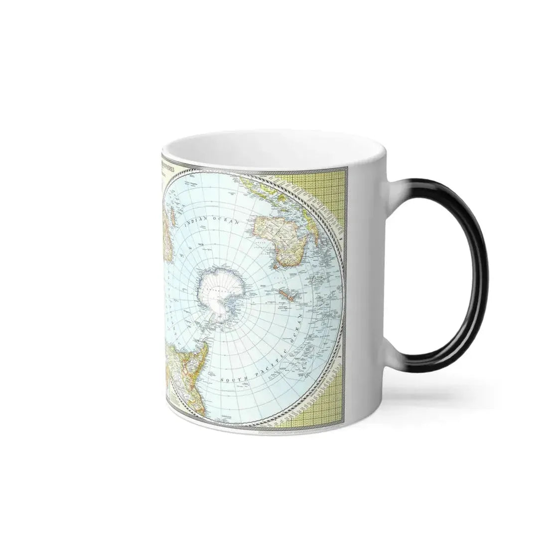 Northern and Southern Hemispheres (1943) (Map) Color Changing Mug 11oz - Go Mug Yourself