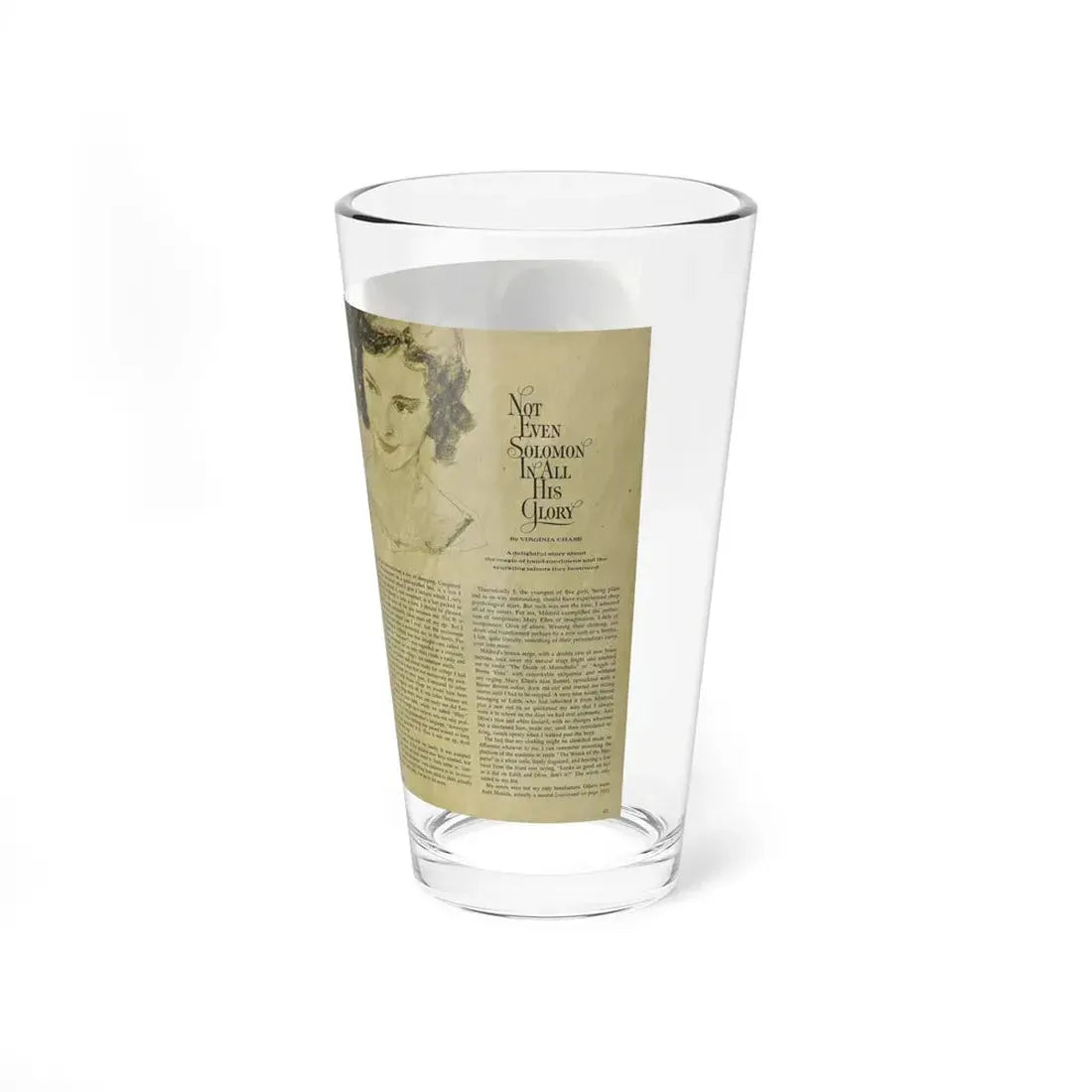 Not Even Solomon In All His Glory, Woman's Day, March 1966 (Magazine Illustration) Pint Glass 16oz - Go Mug Yourself