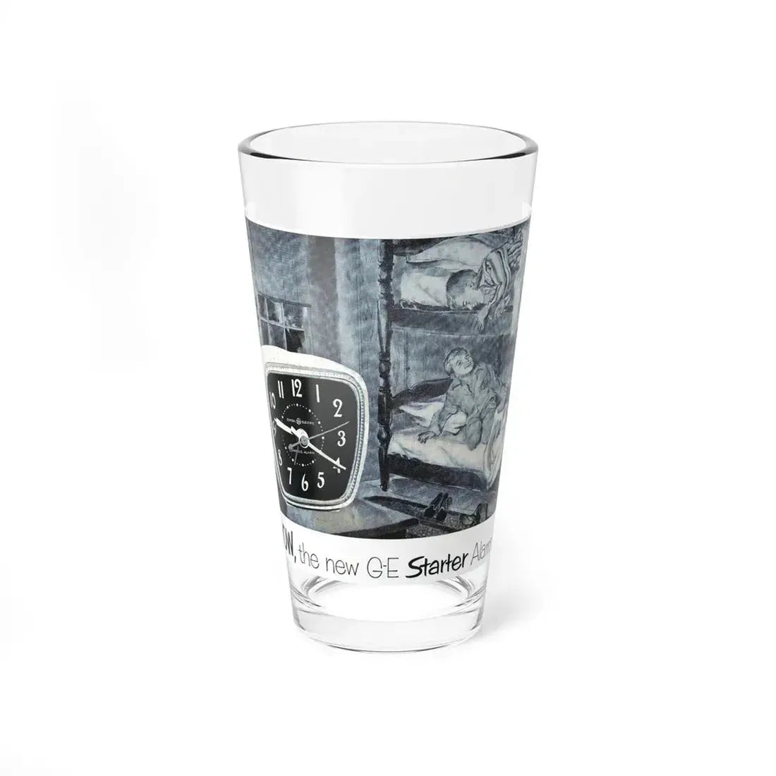 Now, the new G-E Starter Alarm (Magazine Illustration) Pint Glass 16oz 16oz - Go Mug Yourself