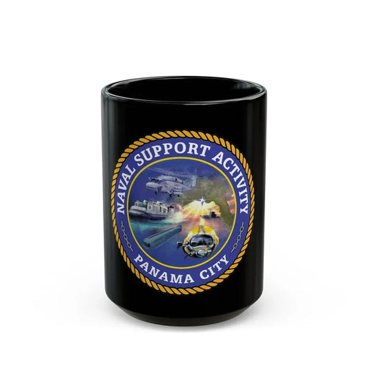 NSA Panama City Naval Support Activity (U.S. Navy) Black Coffee Mug 15oz - Go Mug Yourself