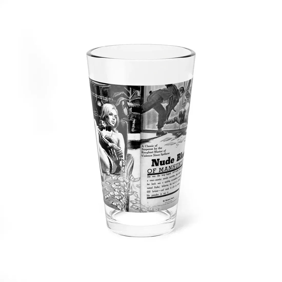 Nude Blonde Of Manhunt Street, Man's World, February 1965 (Magazine Illustration) Pint Glass 16oz 16oz - Go Mug Yourself