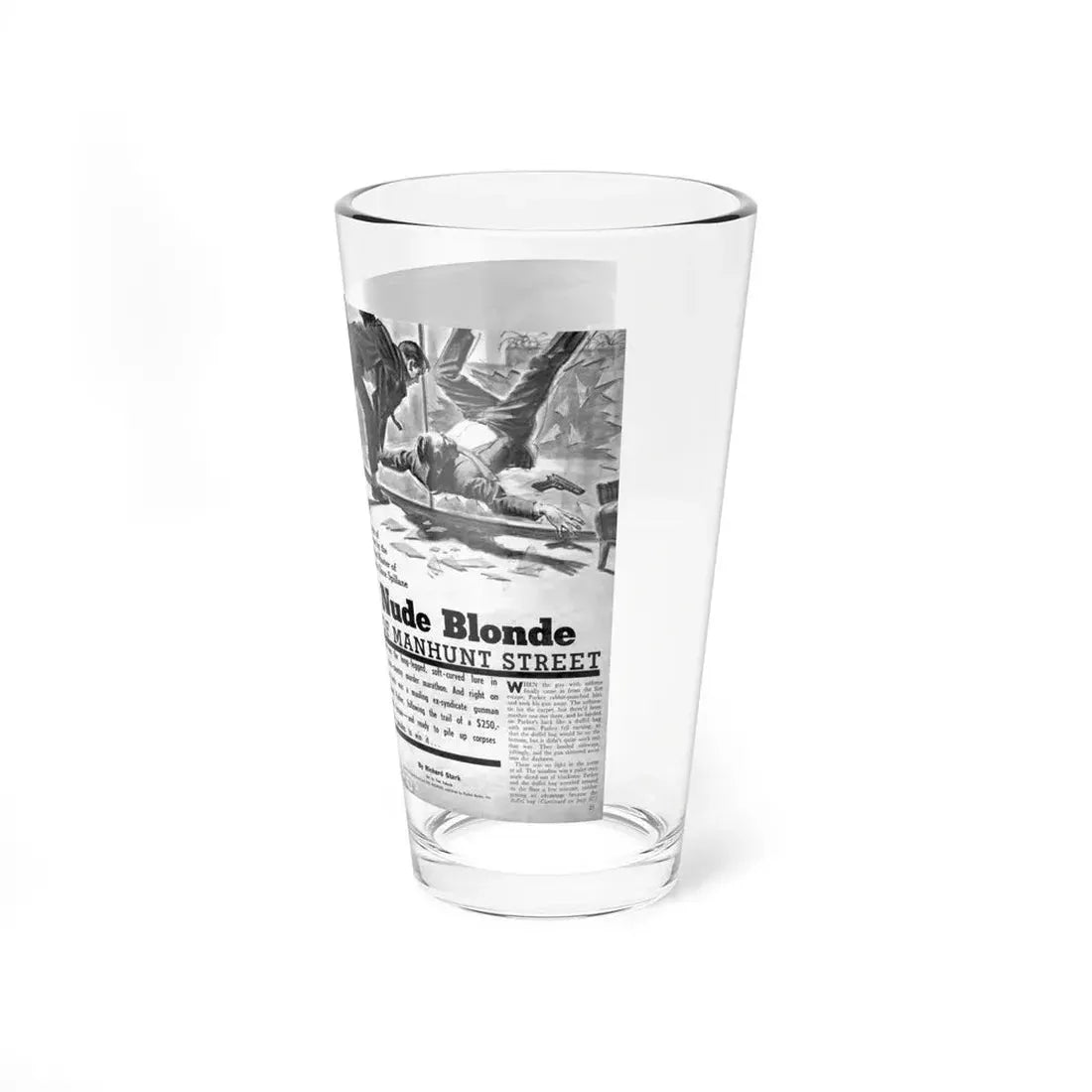 Nude Blonde Of Manhunt Street, Man's World, February 1965 (Magazine Illustration) Pint Glass 16oz - Go Mug Yourself