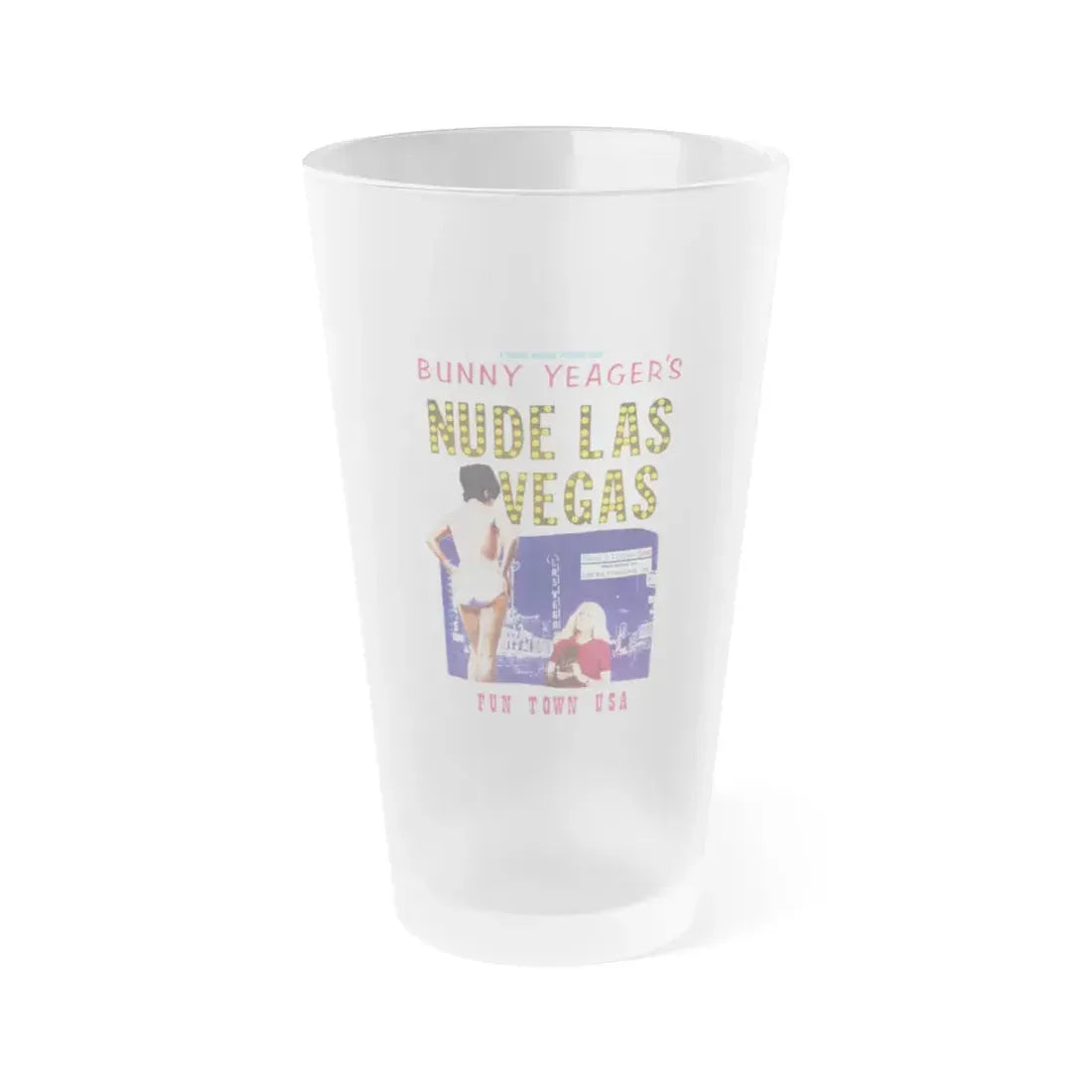 NUDE LAS VEGAS (BUNNY YEAGER) 1963 Movie Poster - Frosted Pint Glass 16oz 16oz Frosted - Go Mug Yourself