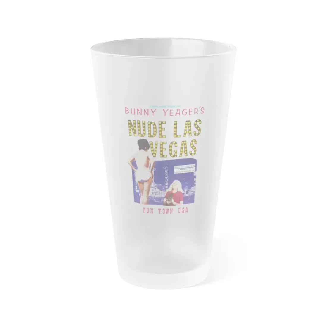 NUDE LAS VEGAS (BUNNY YEAGER) 1963 Movie Poster - Frosted Pint Glass 16oz 16oz Frosted - Go Mug Yourself