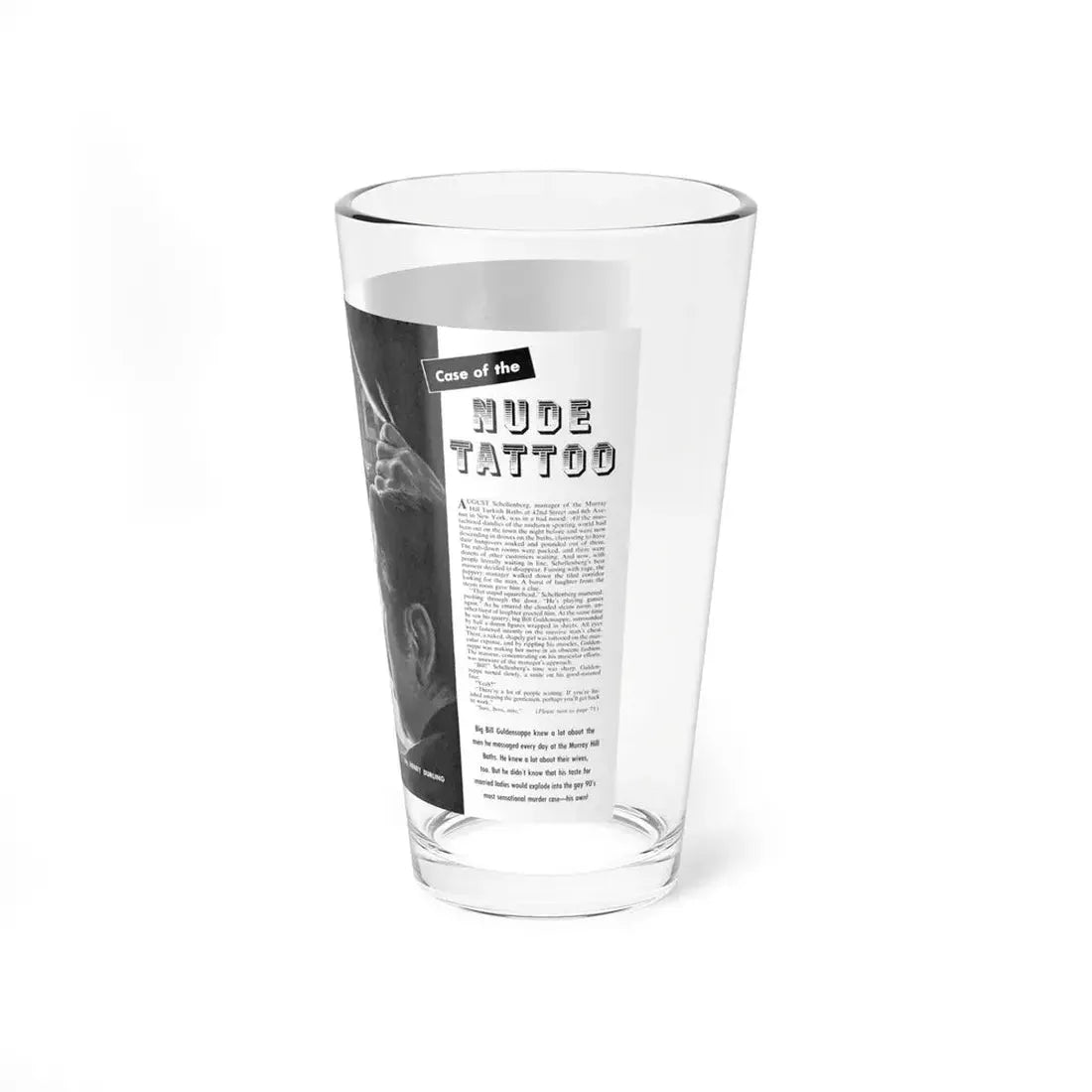 Nude Tatoo, Man's Illustrated, December 1958 (Magazine Illustration) Pint Glass 16oz - Go Mug Yourself