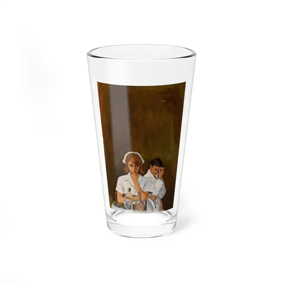 Nurse Hillary Research Nurse, paperback cover, c. 1973 - Pint Glass 16oz 16oz - Go Mug Yourself