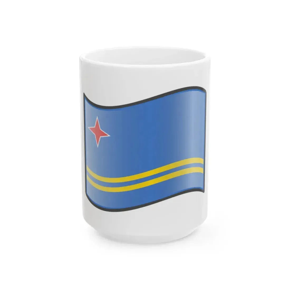 Nuvola Aruban flag (Netherlands) White Coffee Mug 15oz - Go Mug Yourself