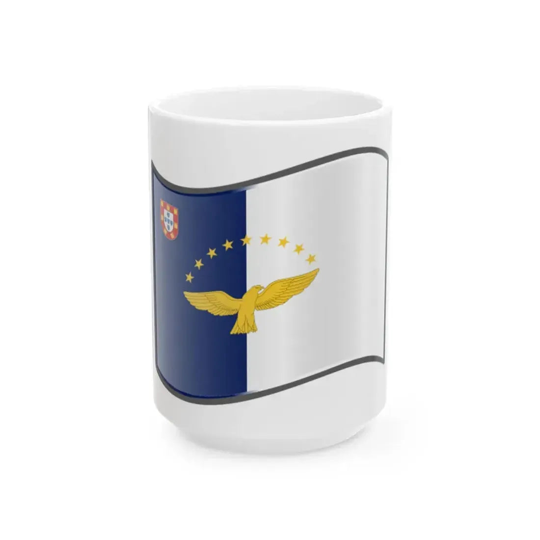 Nuvola Azores flag (Portugal) White Coffee Mug 15oz - Go Mug Yourself
