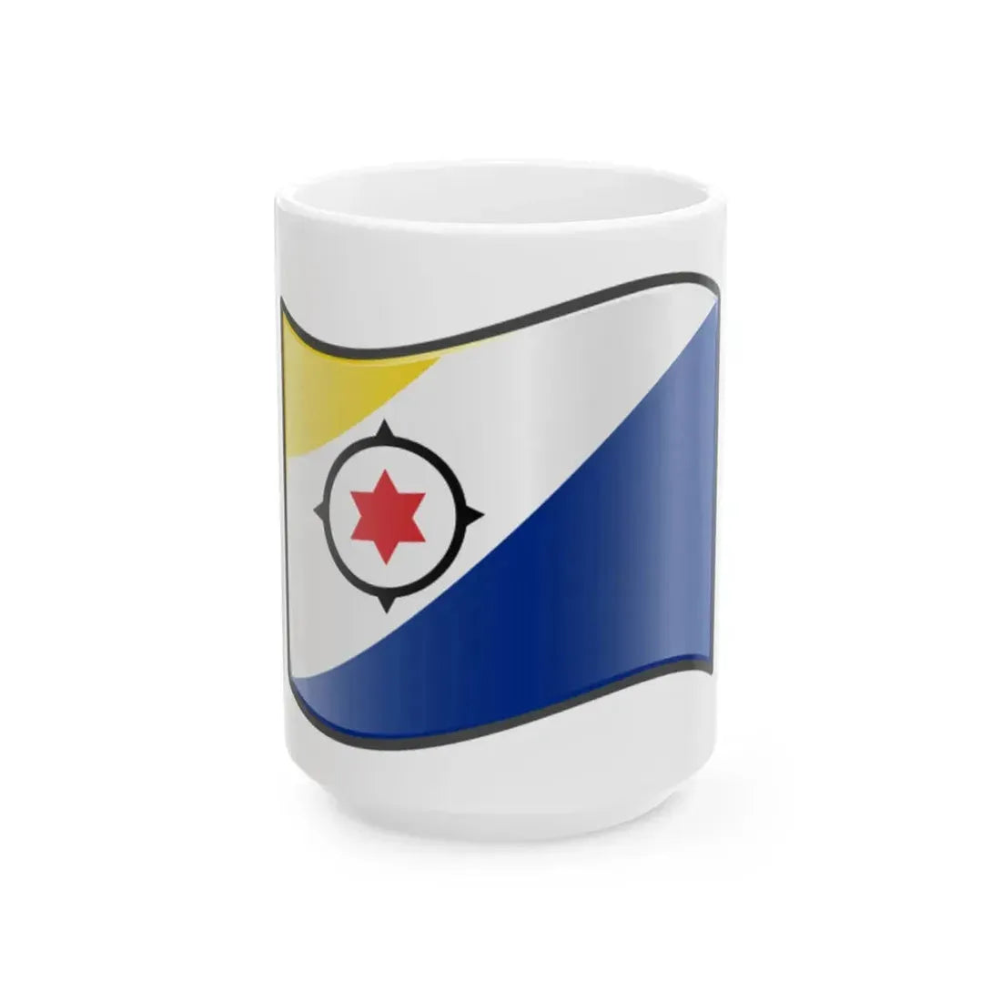 Nuvola Bonaire flag (Netherlands) White Coffee Mug 15oz - Go Mug Yourself