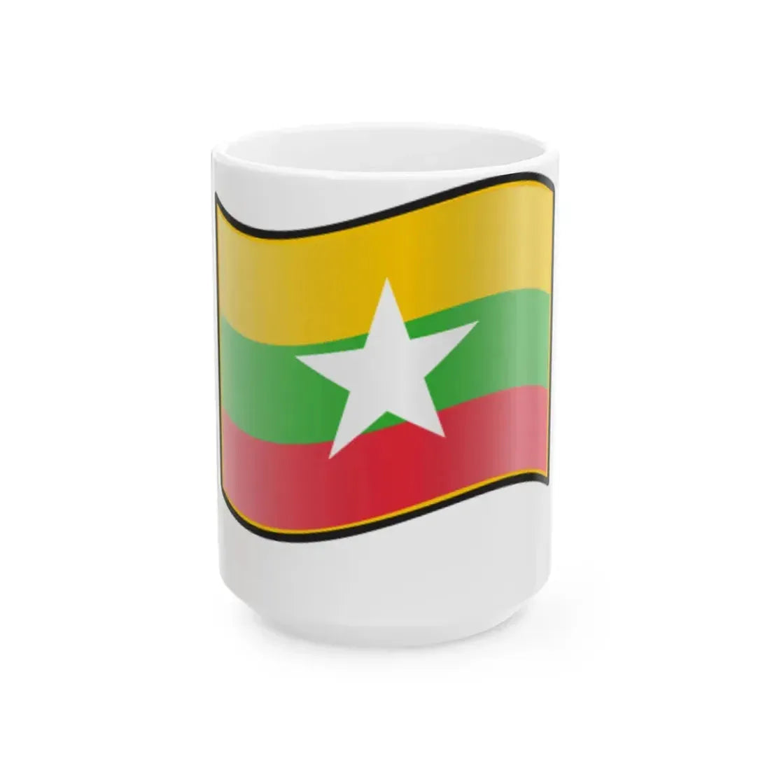 Nuvola Burmese flag (Myanmar) White Coffee Mug 15oz - Go Mug Yourself