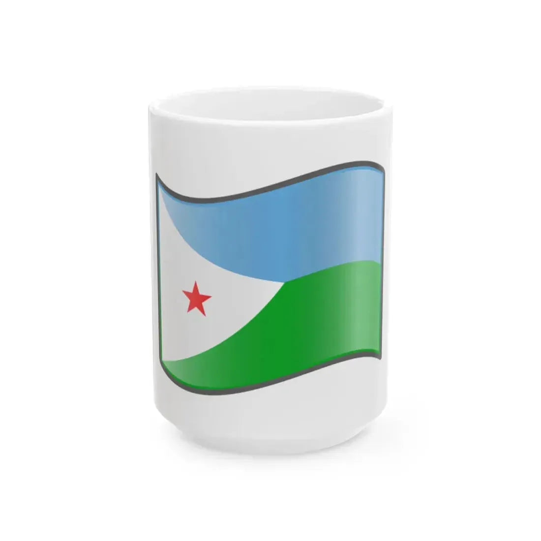 Nuvola Djiboutian flag (Djibouti) White Coffee Mug 15oz - Go Mug Yourself
