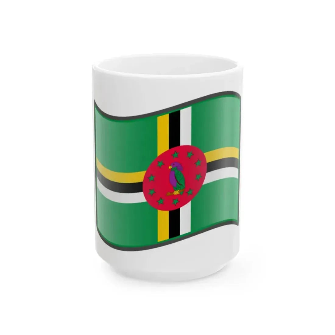 Nuvola Dominiquais flag (Dominica) White Coffee Mug 15oz - Go Mug Yourself