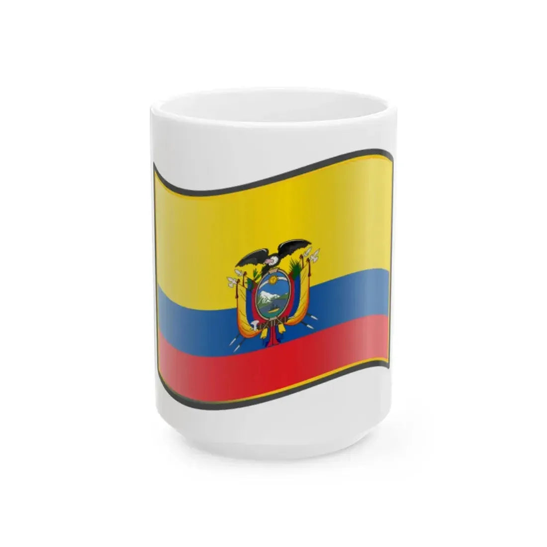 Nuvola Ecuadorian flag (Ecuador) White Coffee Mug 15oz - Go Mug Yourself