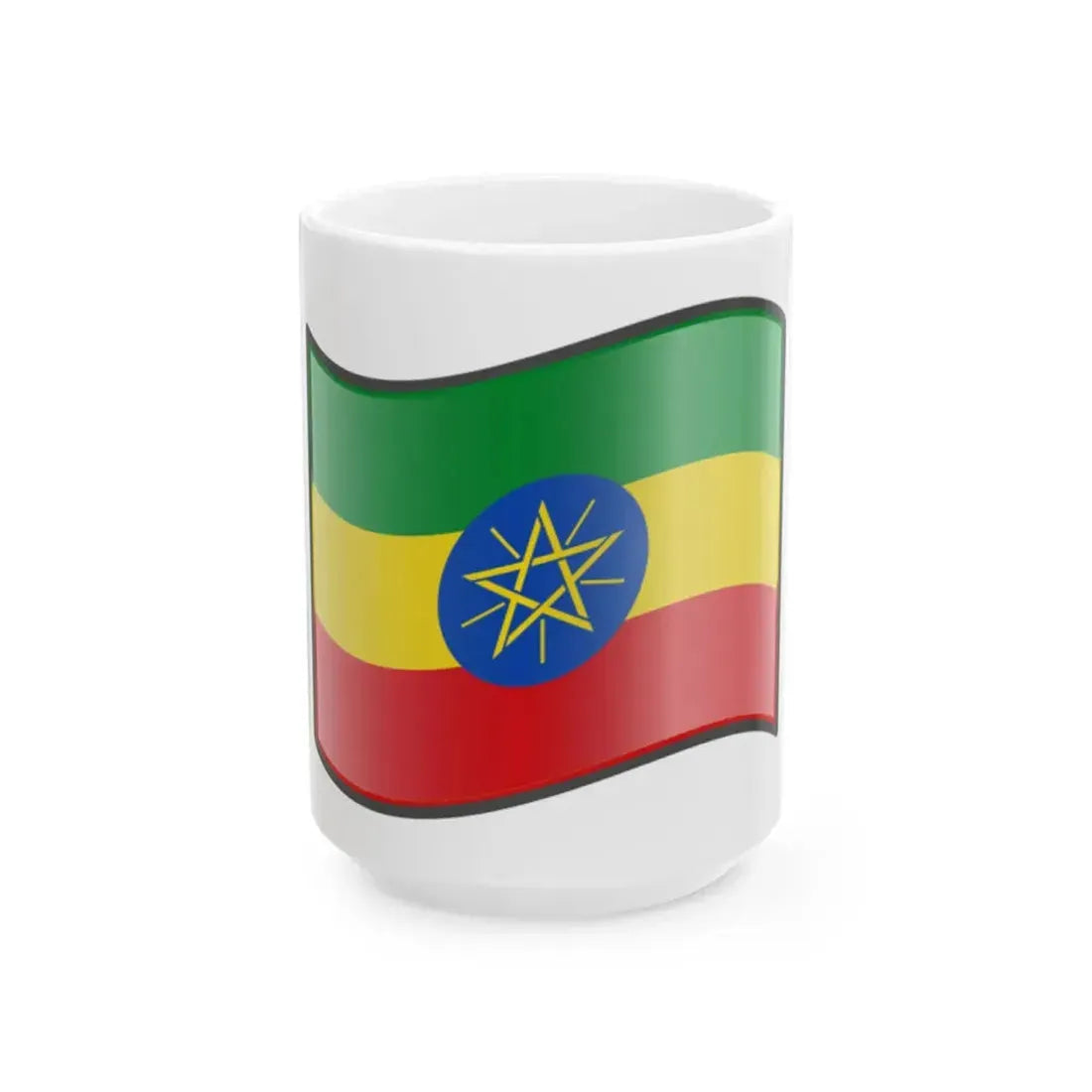 Nuvola Ethiopian flag (Ethiopia) White Coffee Mug 15oz - Go Mug Yourself