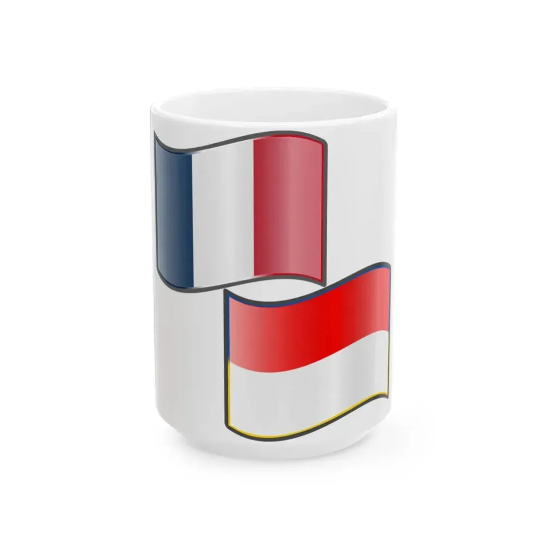 Nuvola France Indonesia flags (France) White Coffee Mug 15oz - Go Mug Yourself