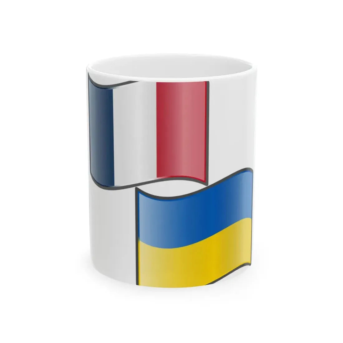 Nuvola France Ukraine flags (France) White Coffee Mug 11oz - Go Mug Yourself