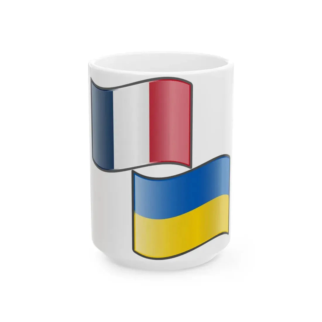 Nuvola France Ukraine flags (France) White Coffee Mug 15oz - Go Mug Yourself