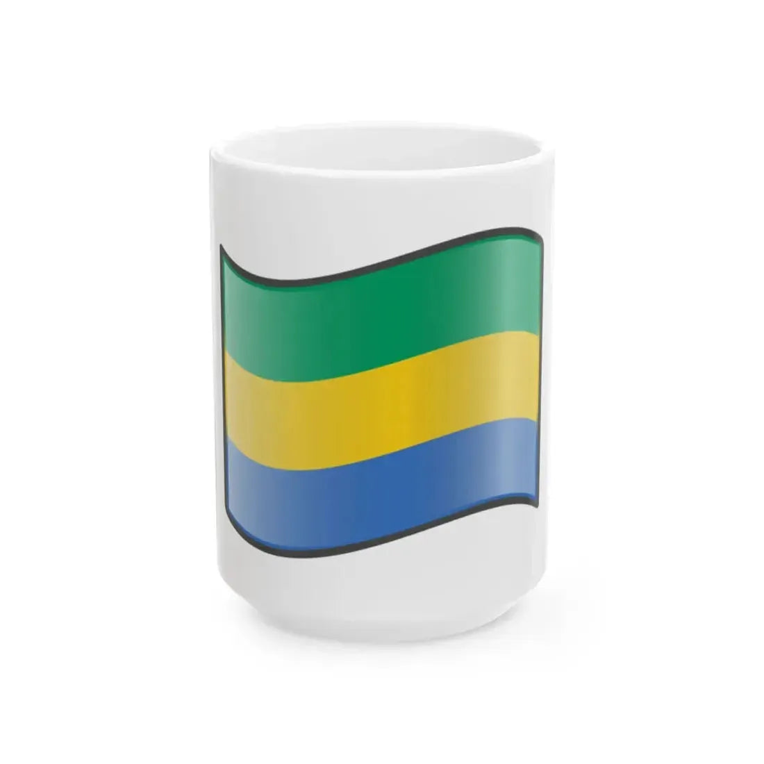 Nuvola Gabon flag (Gabon) White Coffee Mug 15oz - Go Mug Yourself