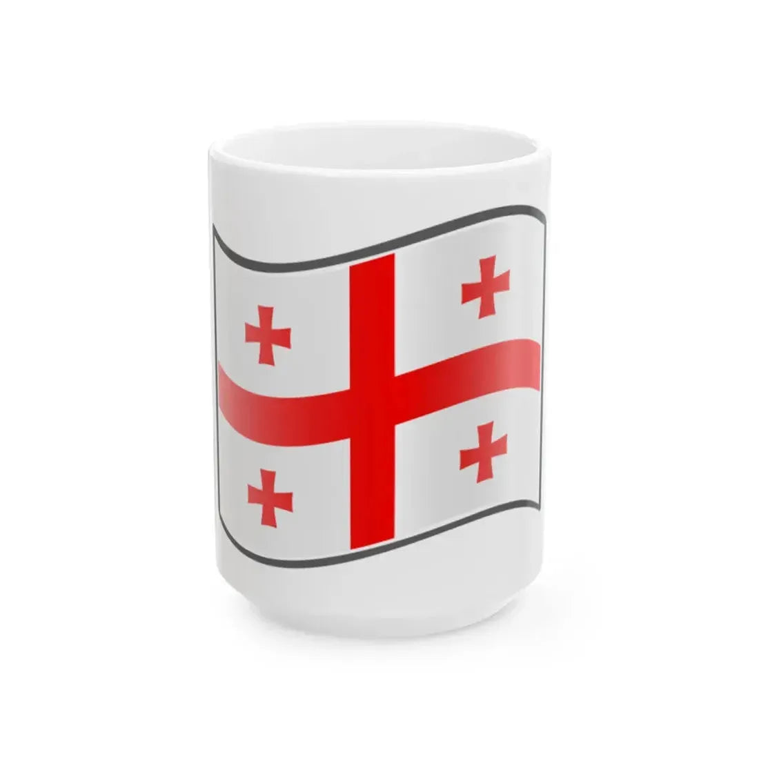 Nuvola Georgian flag (Georgia) White Coffee Mug 15oz - Go Mug Yourself