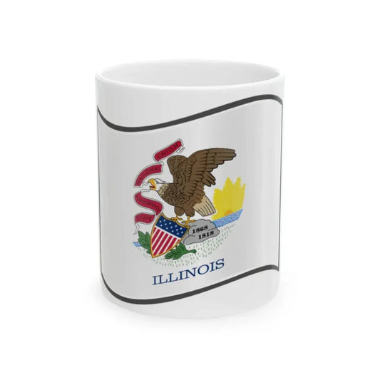 Nuvola Illinois flag (United States) White Coffee Mug 11oz - Go Mug Yourself
