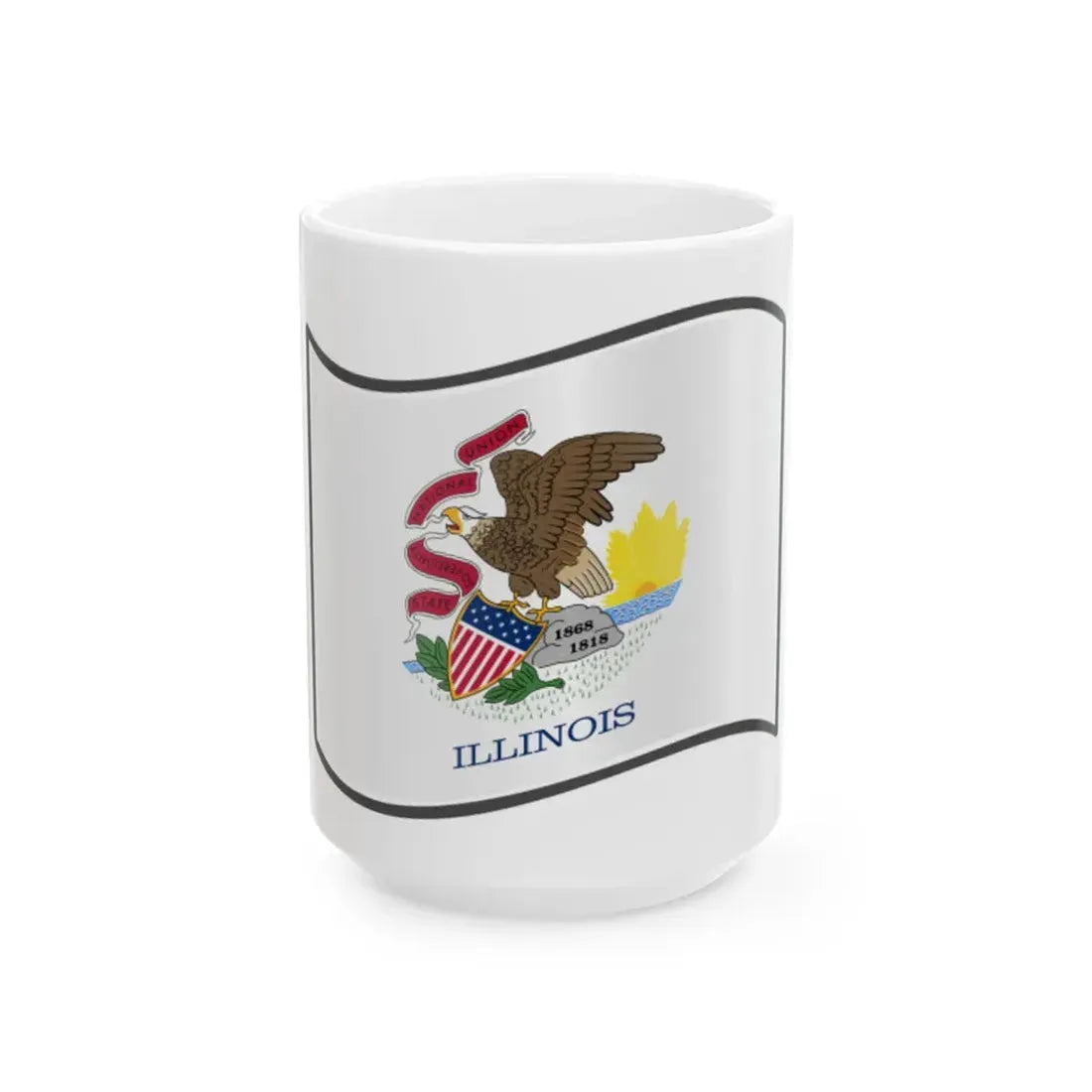 Nuvola Illinois flag (United States) White Coffee Mug 15oz - Go Mug Yourself