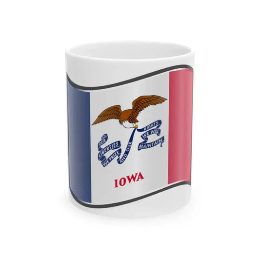 Nuvola Iowa flag (United States) White Coffee Mug 11oz - Go Mug Yourself