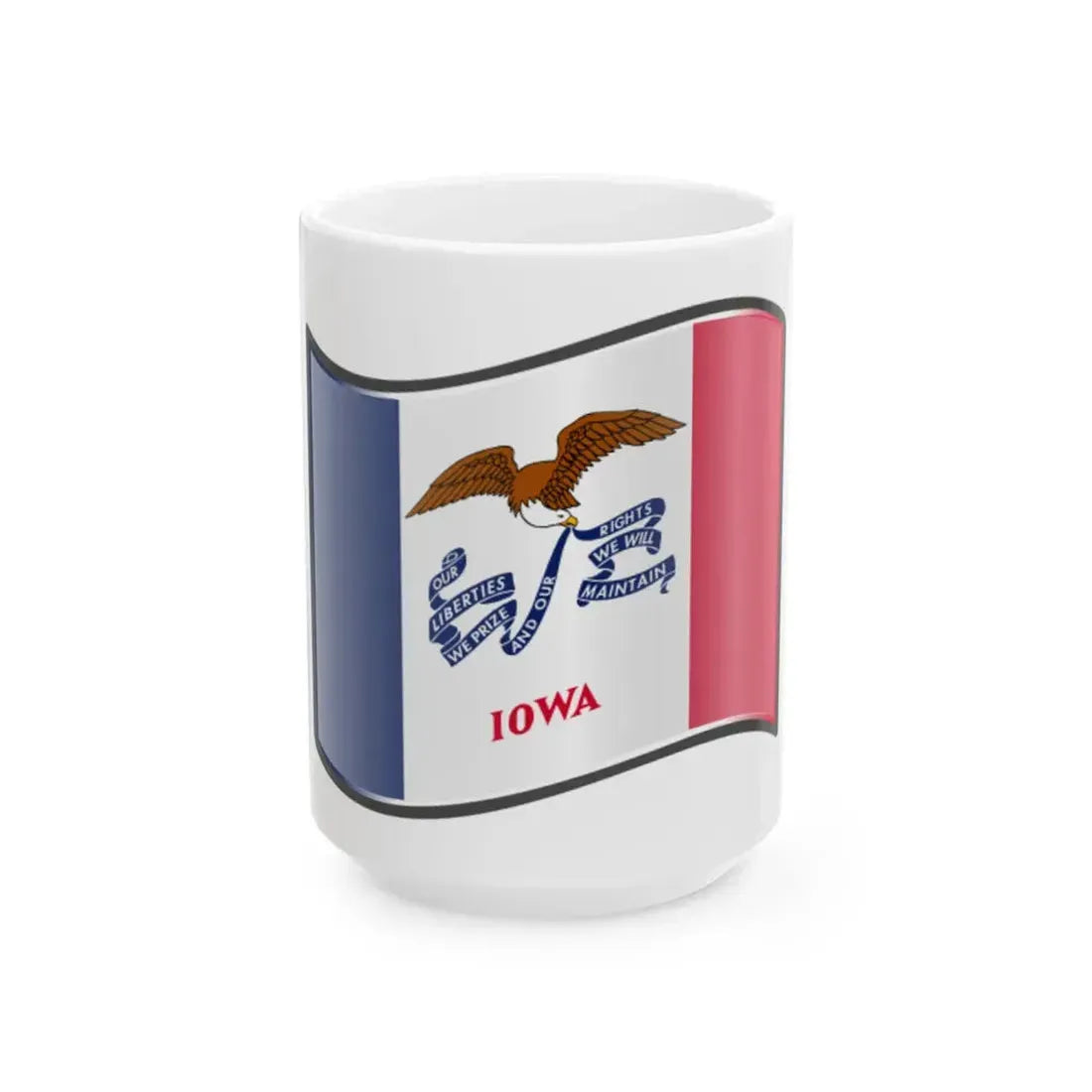 Nuvola Iowa flag (United States) White Coffee Mug 15oz - Go Mug Yourself