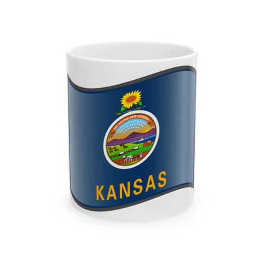 Nuvola Kansas flag (United States) White Coffee Mug 11oz - Go Mug Yourself