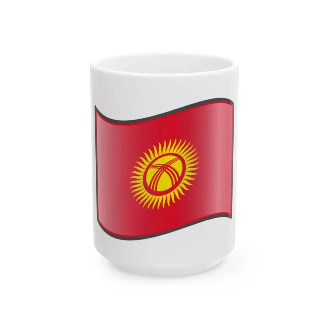 Nuvola Kyrgyz flag (Kyrgyzstan) White Coffee Mug 15oz - Go Mug Yourself