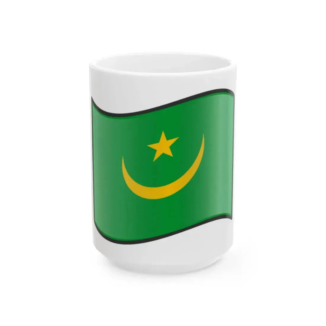 Nuvola Mauritanian flag 1959 (Mauritania) White Coffee Mug 15oz - Go Mug Yourself