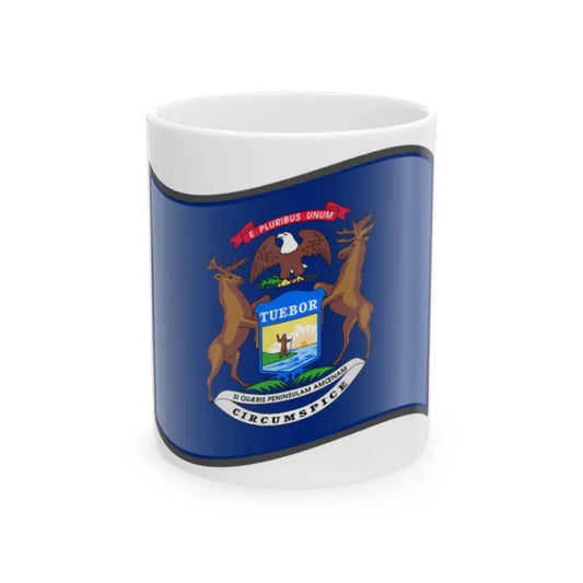 Nuvola Michigan flag (United States) White Coffee Mug 11oz - Go Mug Yourself