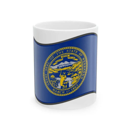 Nuvola Nebraska flag (United States) White Coffee Mug 11oz - Go Mug Yourself
