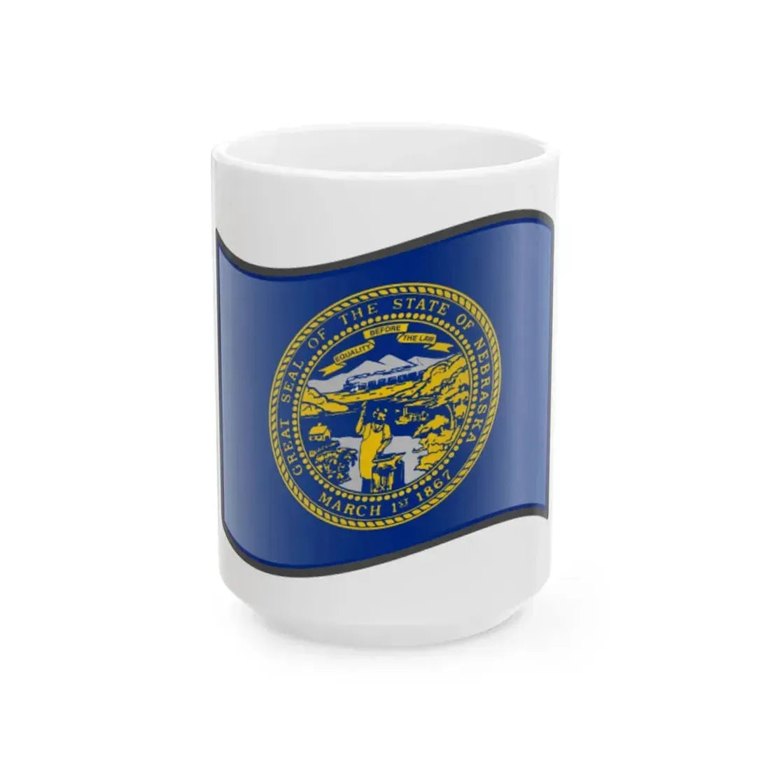 Nuvola Nebraska flag (United States) White Coffee Mug 15oz - Go Mug Yourself