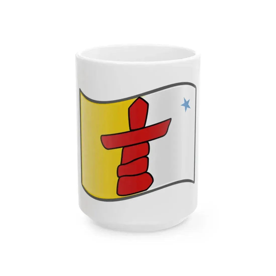 Nuvola Nunavut flag (Canada) White Coffee Mug 15oz - Go Mug Yourself