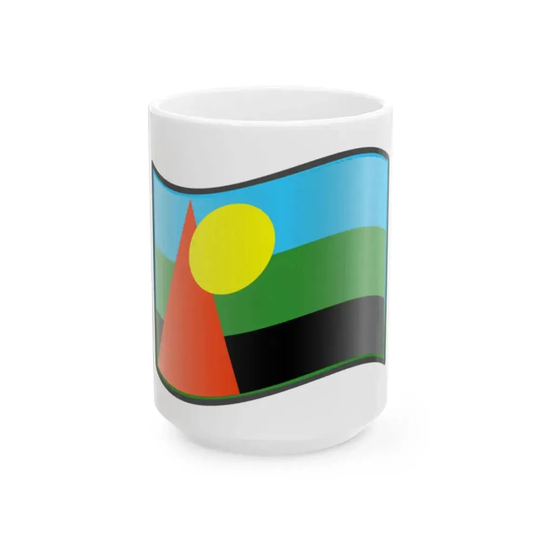 Nuvola Reunion cultural flag (France) White Coffee Mug 15oz - Go Mug Yourself