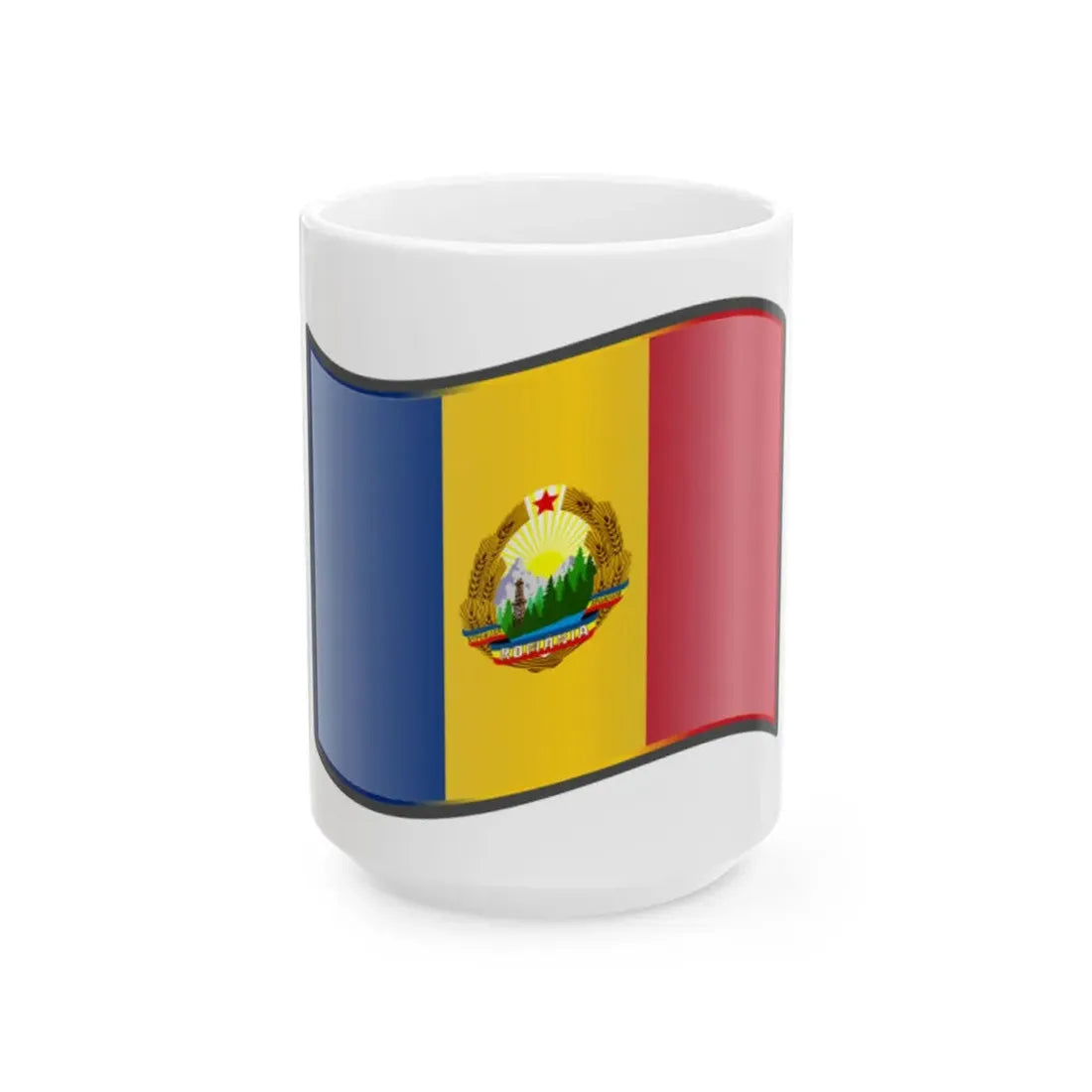 Nuvola Romanian flag 1965 (Oman) White Coffee Mug 15oz - Go Mug Yourself