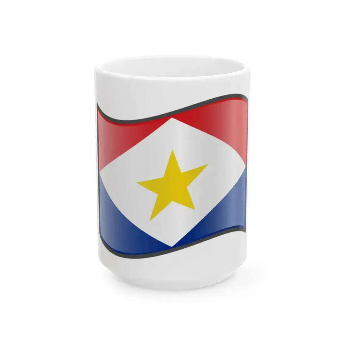 Nuvola Saba flag (Netherlands) White Coffee Mug 15oz - Go Mug Yourself