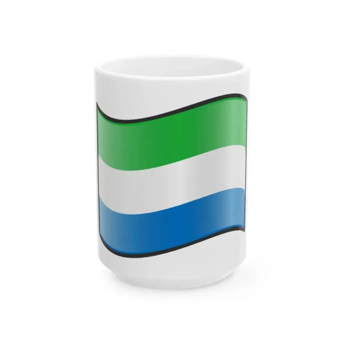 Nuvola Sierra Leonean flag (Sierra Leone) White Coffee Mug 15oz - Go Mug Yourself