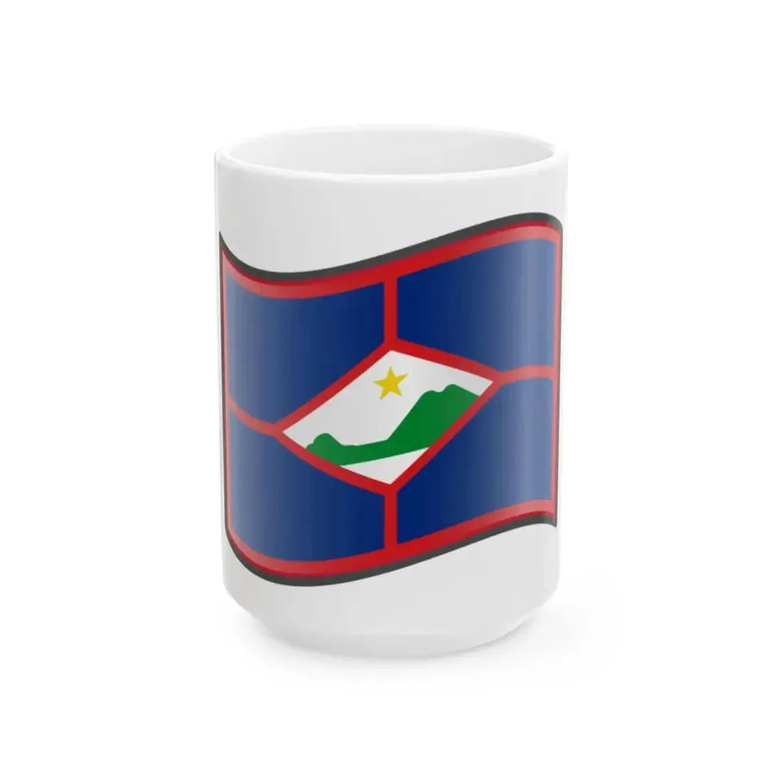 Nuvola Sint Eustatius flag (Netherlands) White Coffee Mug 15oz - Go Mug Yourself