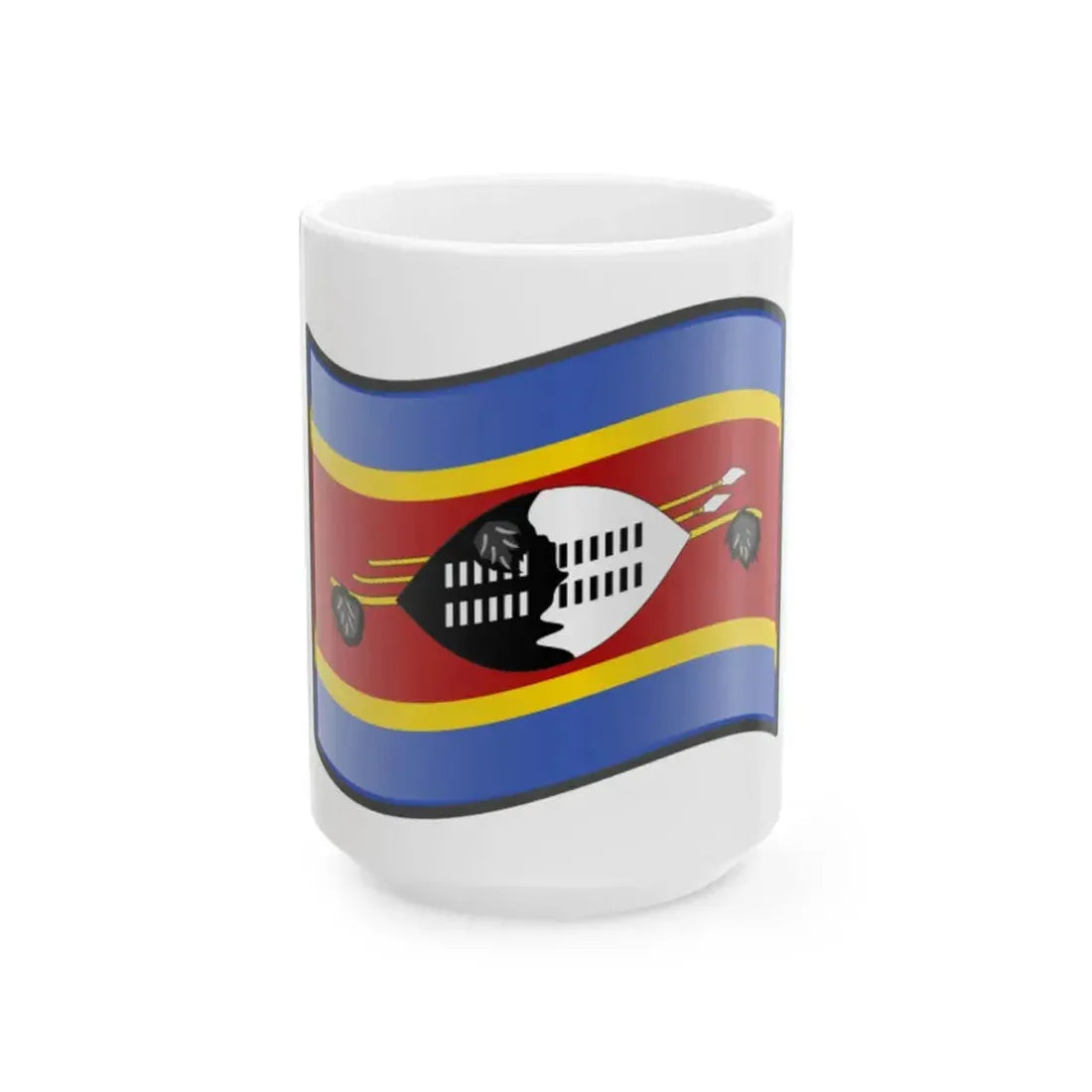 Nuvola Swazi flag (Eswatini) White Coffee Mug 15oz - Go Mug Yourself